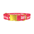 Heart Phrase Dog Collar - metal gold