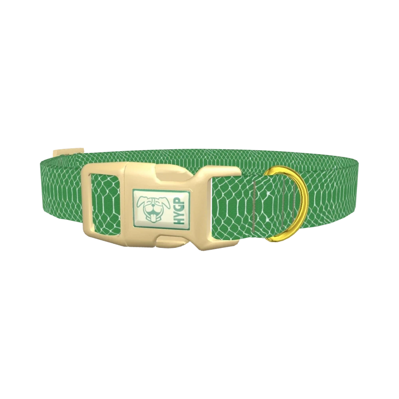 Geometric Snake Skin Dog Collar - plastic gold