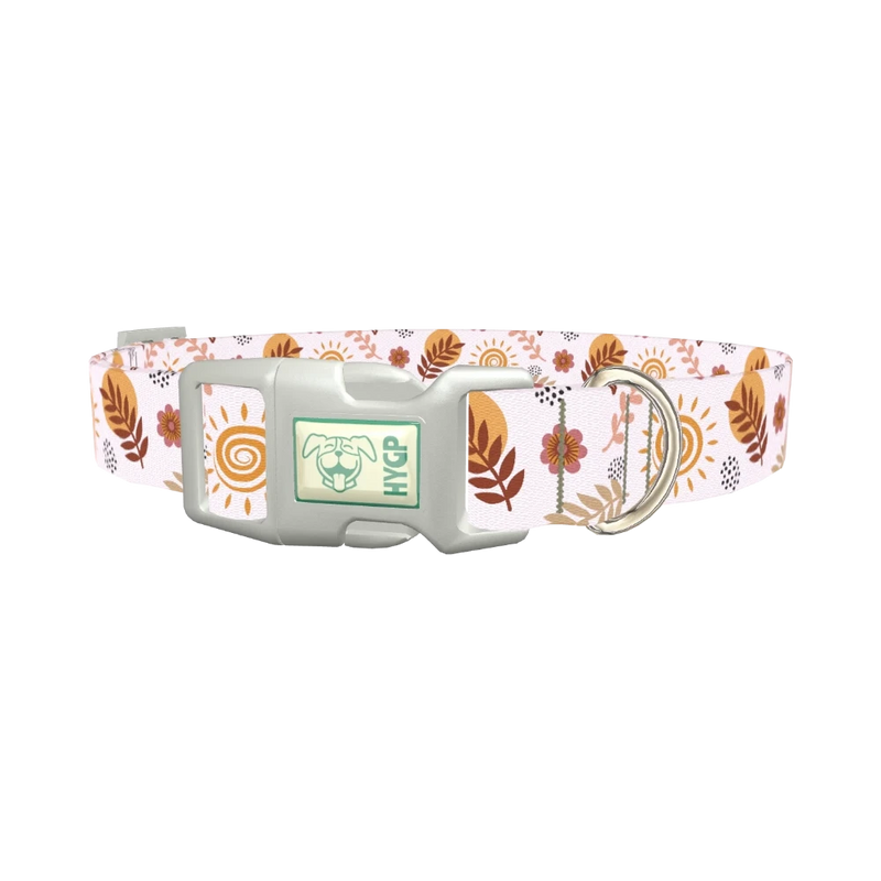 Boho Sun Moon Dog Collar - plastic silver