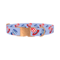 Patriotic Hat Dog Collar - metal rose gold