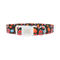Flaming Basketball Dog Collar - plastic silver