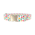 Colorful Tulip Dog Collar - metal silver