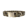 Brown Military Camouflage Dog Collar - metal silver