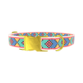 Geometric Pattern Dog Collar - metal rose gold