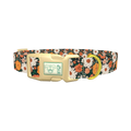 Dark Multicolor Floral Dog Collar - plastic gold