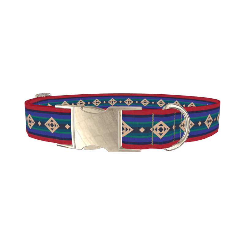 Geometric Rhombus Dog Collar - metal silver