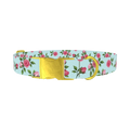 Pink Rose Blossom Dog Collar - metal gold