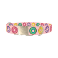 Colorful Donut Pattern Dog Collar - metal silver