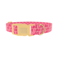 Love Peace Dog Collar - plastic gold