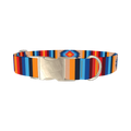 Aztec Geometric Dog Collar - metal silver