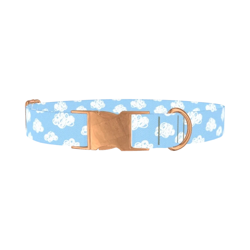 Cloudy Sky Dog Collar - metal rose gold