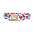 Patriotic Bow Dog Collar - plastic rose gold