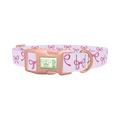Pink Bow Design Dog Collar - plastic rose gold