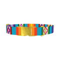 Tribal Aztec Stripe Dog Collar - metal gold