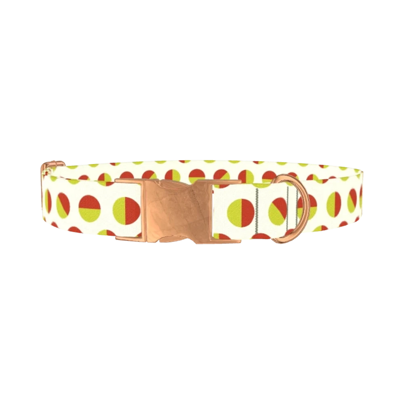 Geometric Polka Dot Dog Collar - metal rose gold