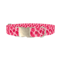 Geometric Red Heart Dog Collar - metal silver