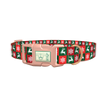 Christmas Plaid Deer Dog Collar - plastic rose gold