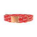 Christmas Script Dog Collar - metal rose gold
