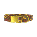 Autumn Floral Dog Collar - metal gold