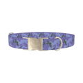 Purple Digital Camo Dog Collar - metal silver