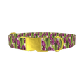 Purple Tulip Pattern Dog Collar - metal gold