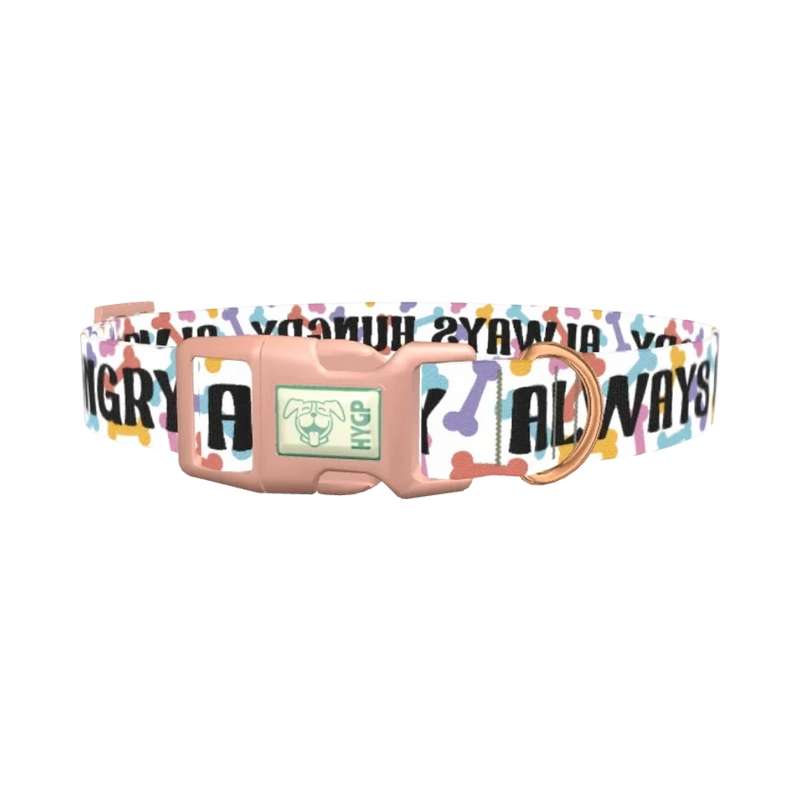 Bone Pattern Dog Collar - plastic rose gold