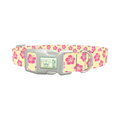 Floral Hibiscus Dog Collar - plastic silver
