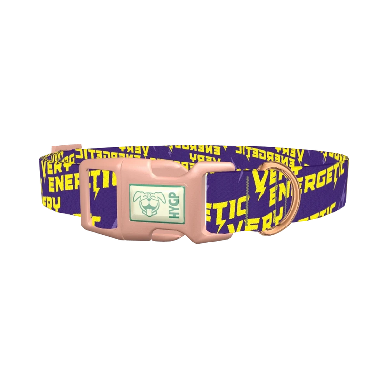 Energetic Lightning Dog Collar - plastic rose gold