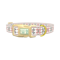 Geometric Floral Dog Collar - plastic gold