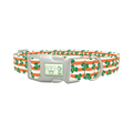 St. Patrick's Clover Stripe Dog Collar - plastic silver