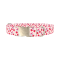Heart Cherry Dog Collar - metal silver