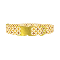 Yellow Geometric Star Dog Collar - metal gold