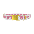 Pink Teddy Bear Dog Collar - metal gold