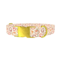 Fall Pumpkin Outline Dog Collar - metal gold