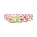 Pink Teddy Floral Dog Collar - plastic gold