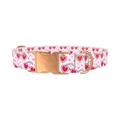 Heart Glasses Dog Collar - metal rose gold