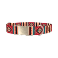 Tribal Geometric Dog Collar - metal silver