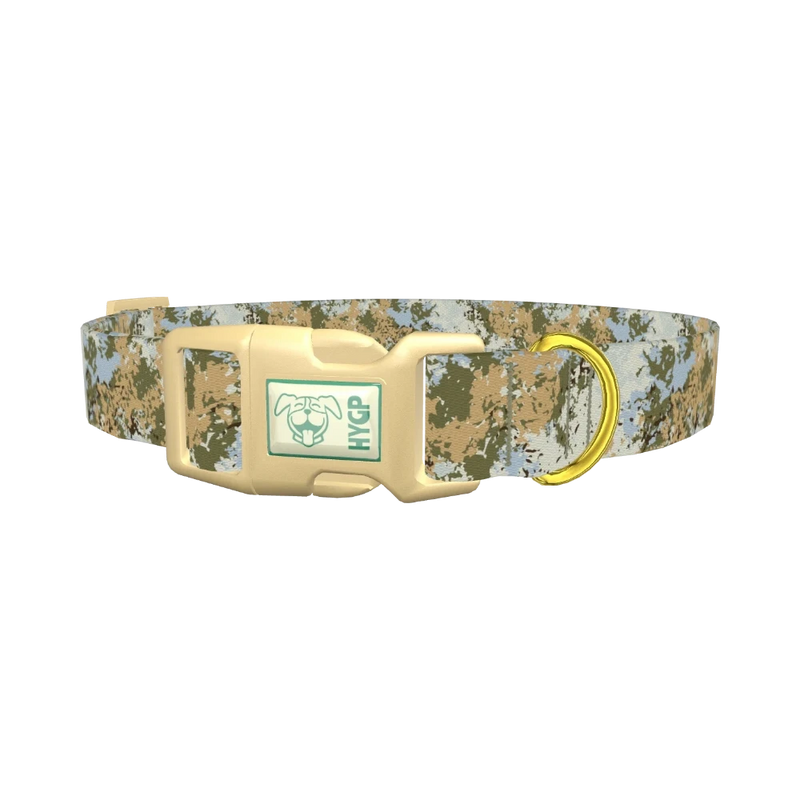 Camouflage Splatter Dog Collar - plastic gold