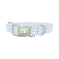Blue Polka Dot Dog Collar - plastic silver