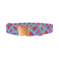 Geometric Watermelon Dog Collar - metal rose gold