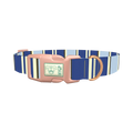 Navy Stripes Dog Collar - plastic rose gold