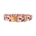 Red Pink Tulip Dog Collar - metal rose gold