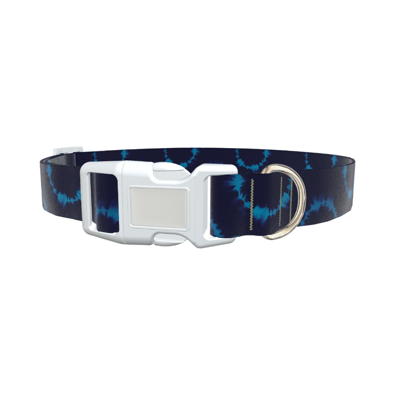 Tie Dye Circle Dog Collar - plastic rose gold