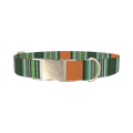 Woven Stripe Dog Collar - metal silver