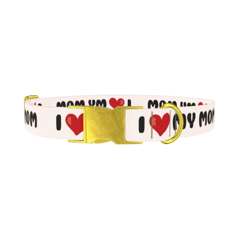 Heart Love Dog Collar - metal gold