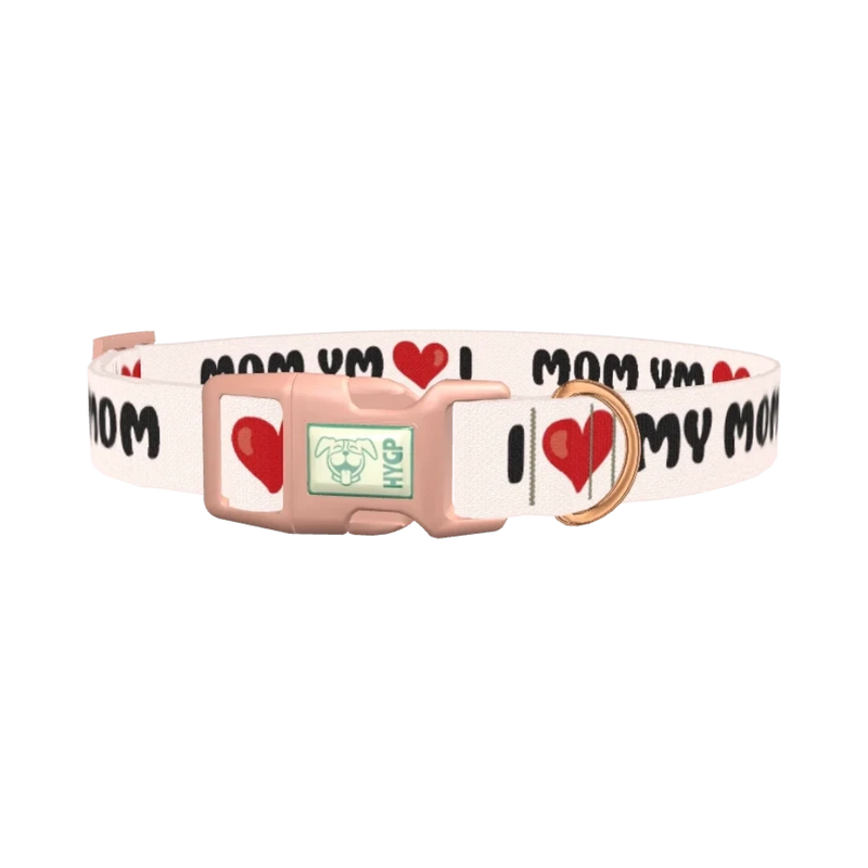 Heart Love Dog Collar - plastic rose gold