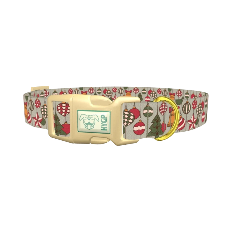 Vintage Christmas Dog Collar - plastic gold