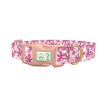 Pink Sakura Blossom Dog Collar - plastic rose gold