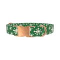 Snowflake Pattern Dog Collar - metal rose gold