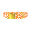 Orange Skull and Bones Dog Collar - metal gold